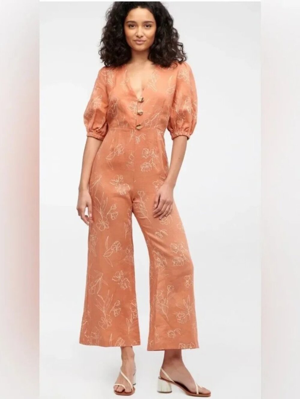 Puff sleeves jumpsuit